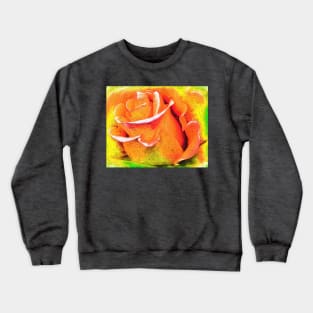 Orange Flame Rose Crewneck Sweatshirt